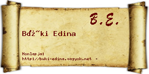 Büki Edina névjegykártya